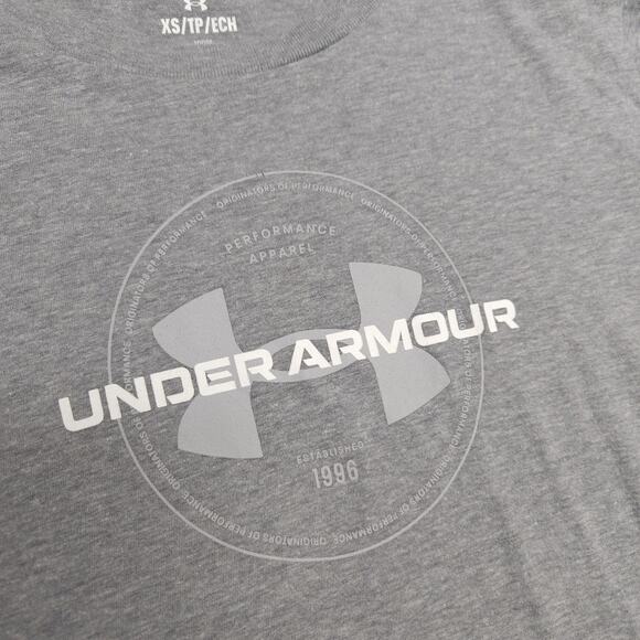 Under Armour Graphic Crew Neck Short Sleeve Casual T Shirt Womens Size XS Gray - Picture 4 of 9